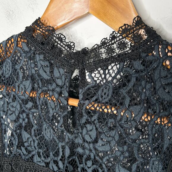 ZARA Lace Holiday Dress Womens Large Special Occasion Wedding Guest Elegant Chic - Picture 8 of 11